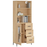 Highboard sonoma eik 69,5x34x180 cm konstruert tre