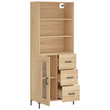 Highboard sonoma eik 69,5x34x180 cm konstruert tre