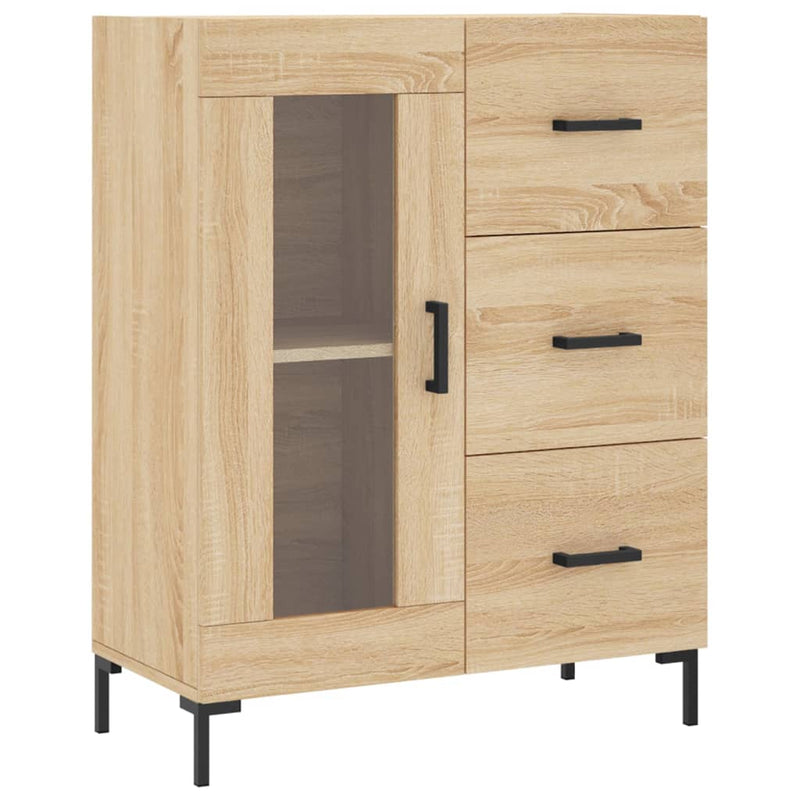 Highboard sonoma eik 69,5x34x180 cm konstruert tre