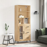 Highboard sonoma eik 69,5x34x180 cm konstruert tre