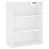 Highboard hvit 69,5x34x180 cm konstruert tre