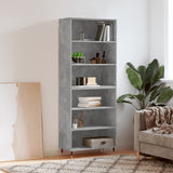 Highboard betonggrå 69,5x32,5x180 cm konstruert tre