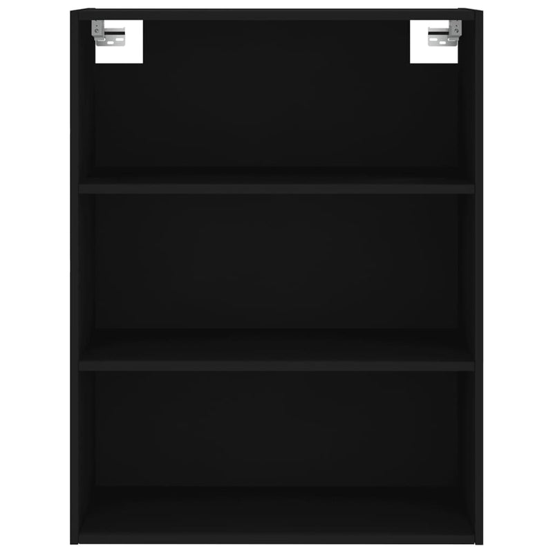 Highboard svart 69,5x32,5x180 cm konstruert tre