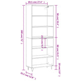 Highboard svart 69,5x32,5x180 cm konstruert tre