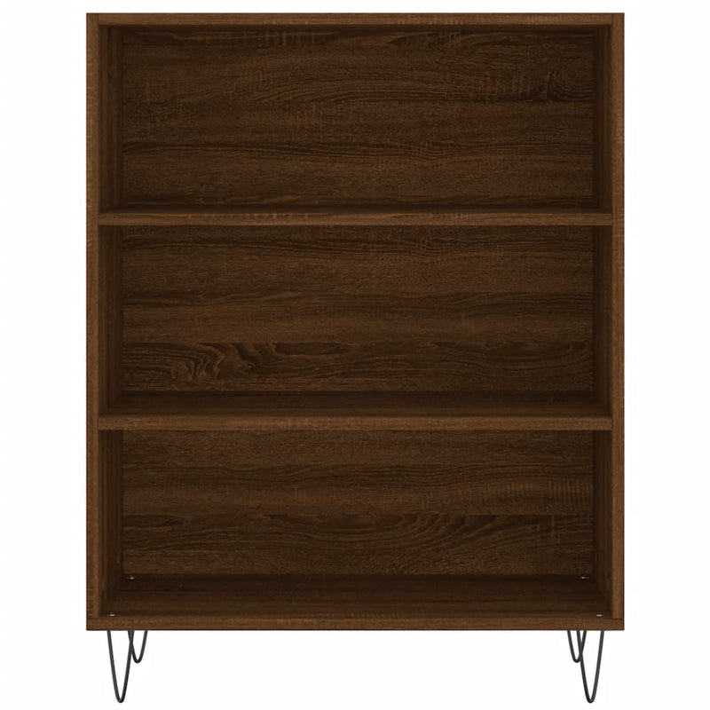 Highboard brun eik 69,5x32,5x180 cm konstruert tre