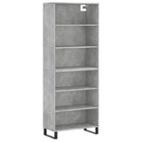 Highboard betonggrå 69,5x32,5x180 cm konstruert tre