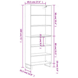 Highboard betonggrå 69,5x32,5x180 cm konstruert tre