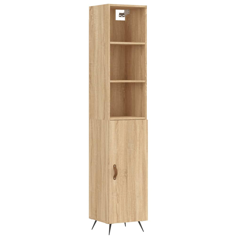 Highboard sonoma eik 34,5x34x180 cm konstruert tre