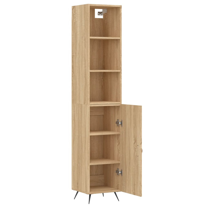 Highboard sonoma eik 34,5x34x180 cm konstruert tre