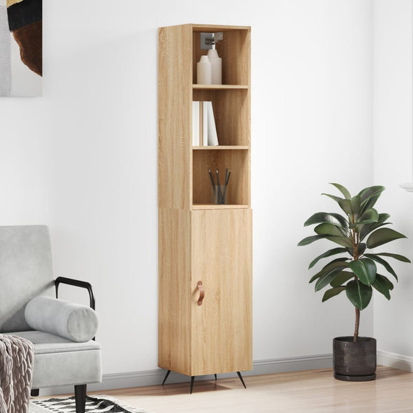 Highboard sonoma eik 34,5x34x180 cm konstruert tre