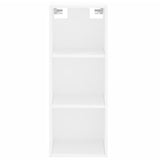 Highboard hvit 34,5x34x180 cm konstruert tre