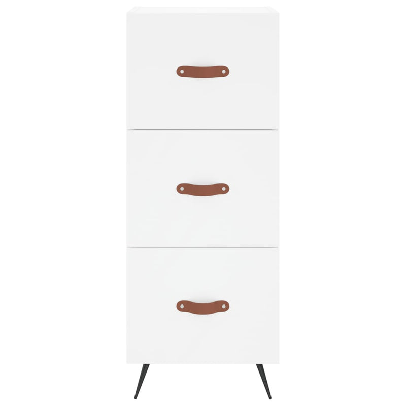 Highboard hvit 34,5x34x180 cm konstruert tre