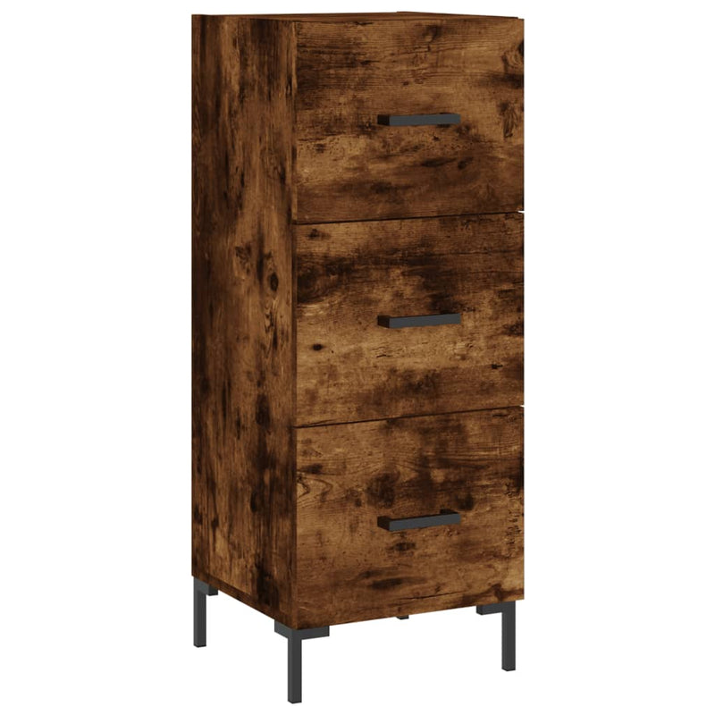 Highboard røkt eik 34,5x34x180 cm konstruert tre