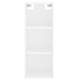 Highboard hvit 34,5x34x180 cm konstruert tre