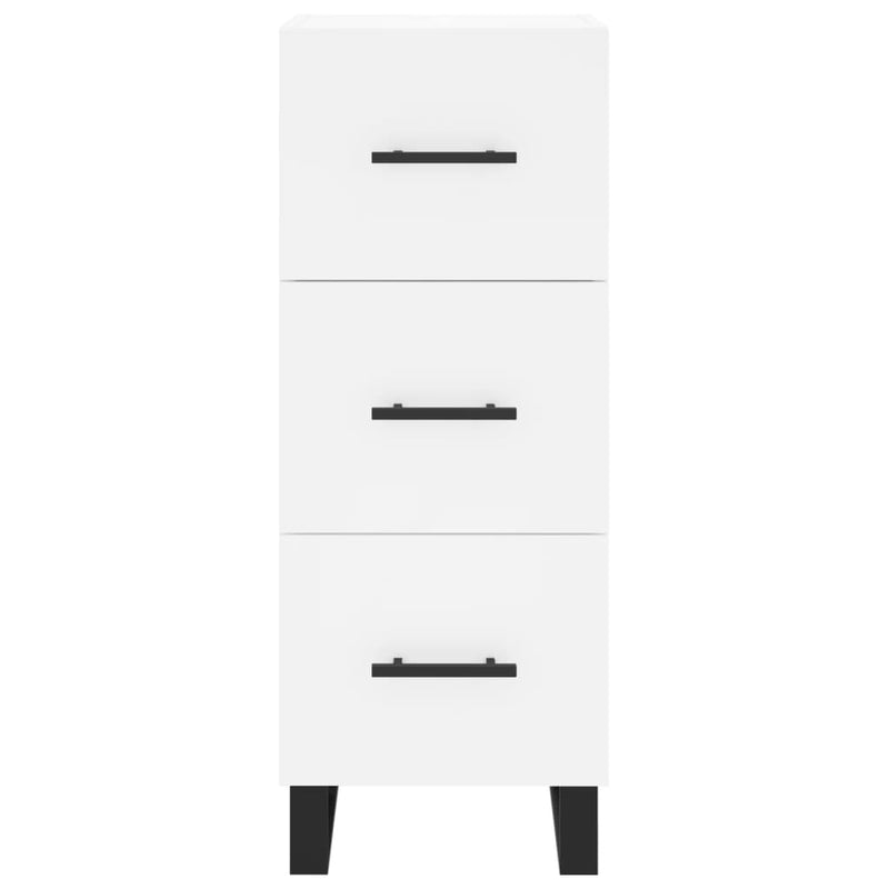 Highboard hvit 34,5x34x180 cm konstruert tre