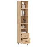 Highboard sonoma eik 34,5x34x180 cm konstruert tre