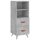 Highboard betonggrå 34,5x34x180 cm konstruert tre