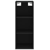 Highboard svart 34,5x34x180 cm konstruert tre