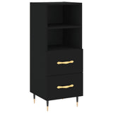 Highboard svart 34,5x34x180 cm konstruert tre