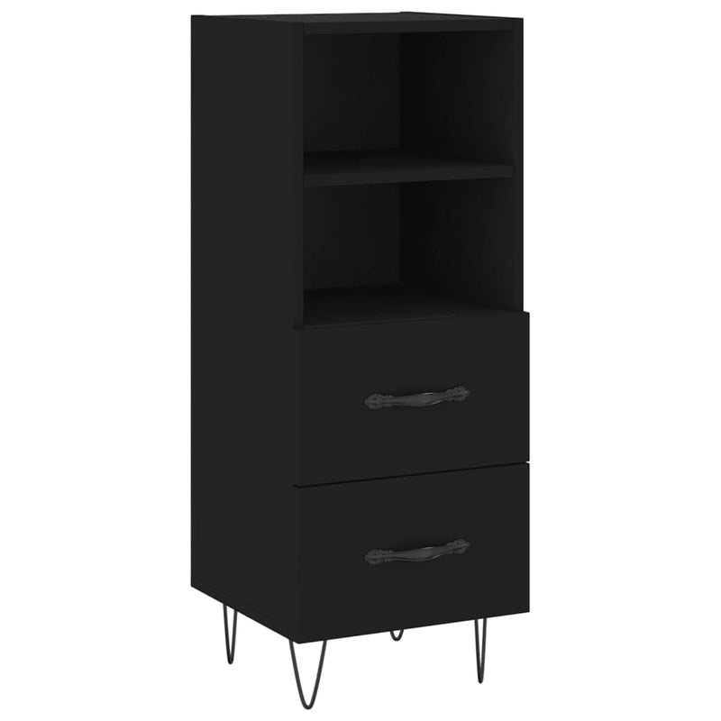 Highboard svart 34,5x34x180 cm konstruert tre