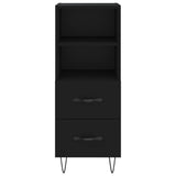 Highboard svart 34,5x34x180 cm konstruert tre