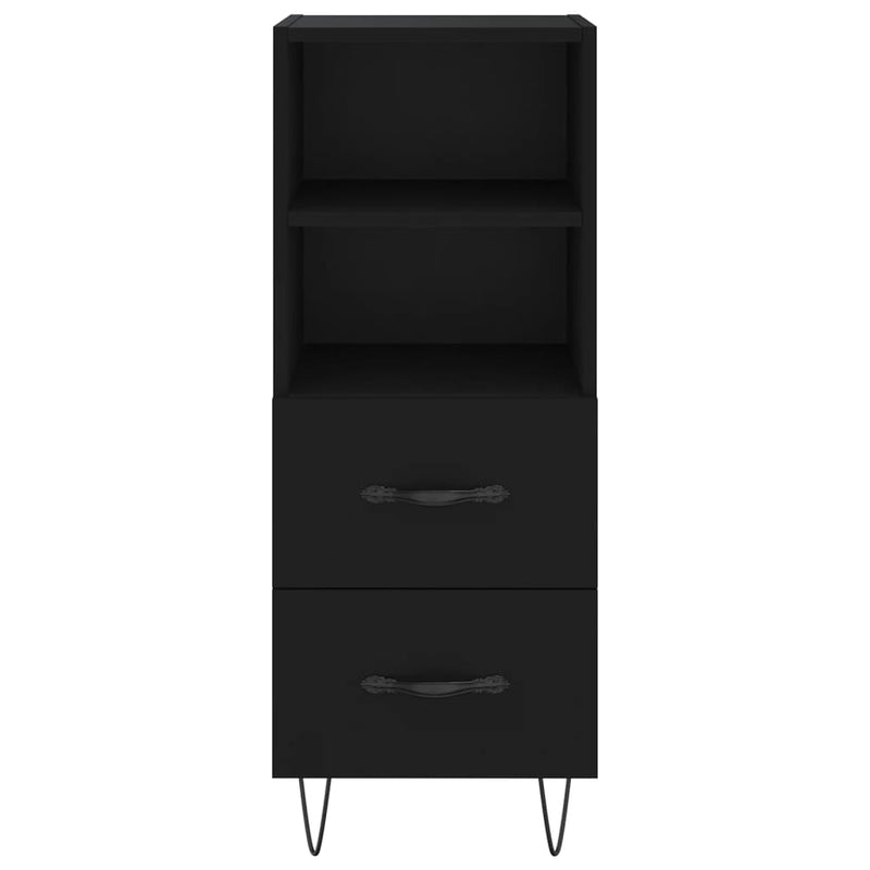 Highboard svart 34,5x34x180 cm konstruert tre