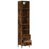 Highboard røkt eik 34,5x34x180 cm konstruert tre