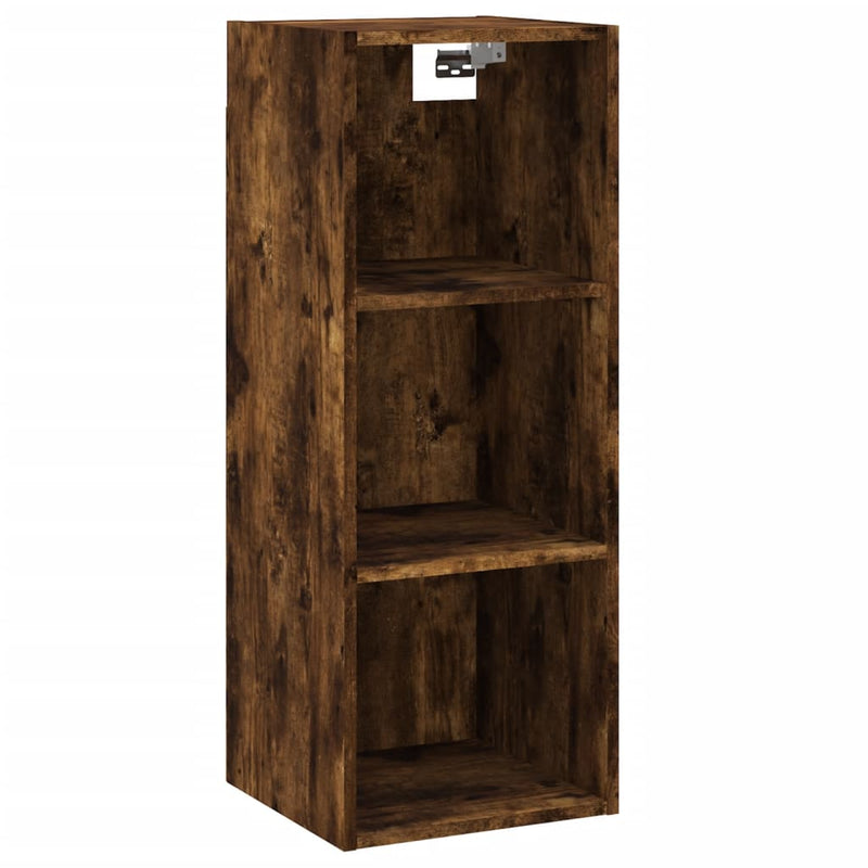 Highboard røkt eik 34,5x34x180 cm konstruert tre