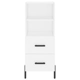 Highboard hvit 34,5x34x180 cm konstruert tre