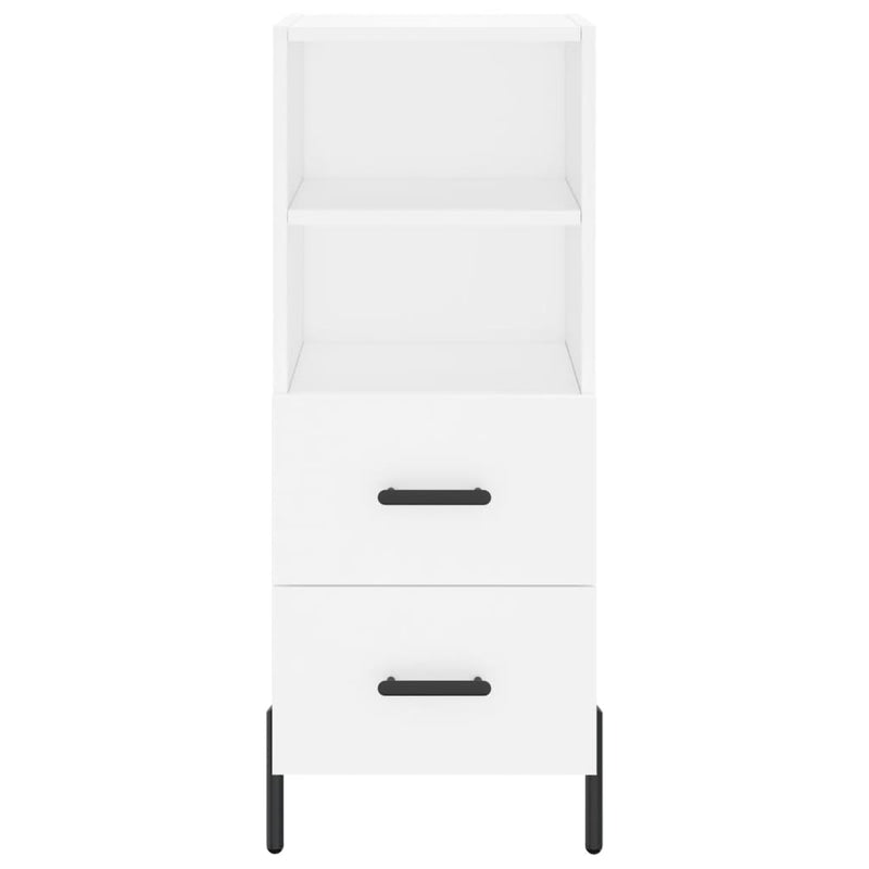 Highboard hvit 34,5x34x180 cm konstruert tre