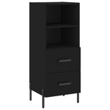 Highboard svart 34,5x34x180 cm konstruert tre