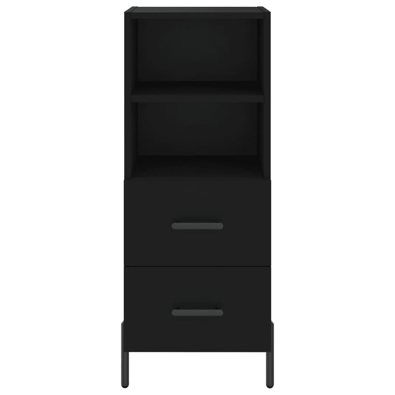 Highboard svart 34,5x34x180 cm konstruert tre