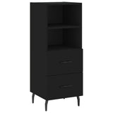 Highboard svart 34,5x34x180 cm konstruert tre