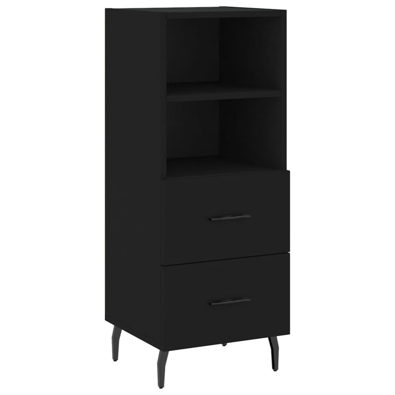 Highboard svart 34,5x34x180 cm konstruert tre