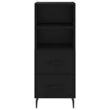 Highboard svart 34,5x34x180 cm konstruert tre