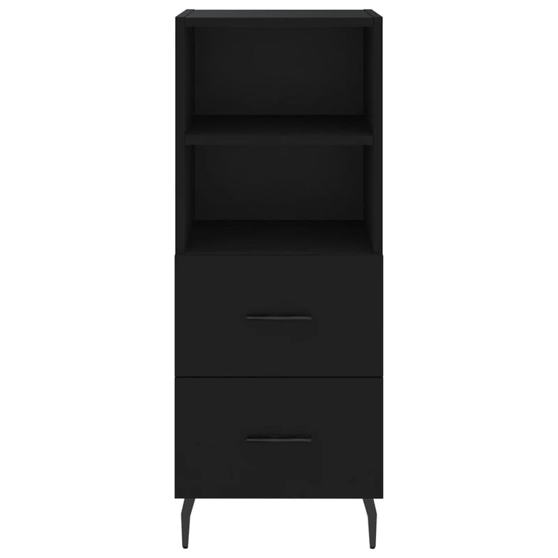 Highboard svart 34,5x34x180 cm konstruert tre