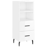 Highboard høyglans hvit 34,5x34x180 cm konstruert tre