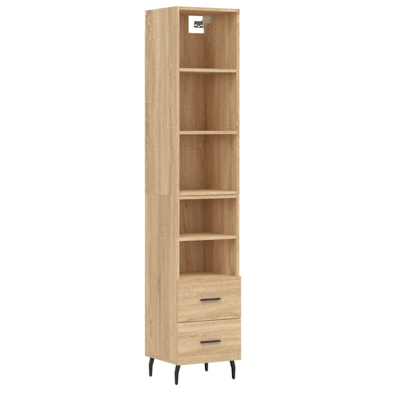 Highboard sonoma eik 34,5x34x180 cm konstruert tre