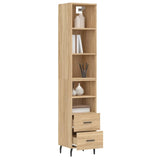 Highboard sonoma eik 34,5x34x180 cm konstruert tre