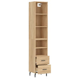 Highboard sonoma eik 34,5x34x180 cm konstruert tre