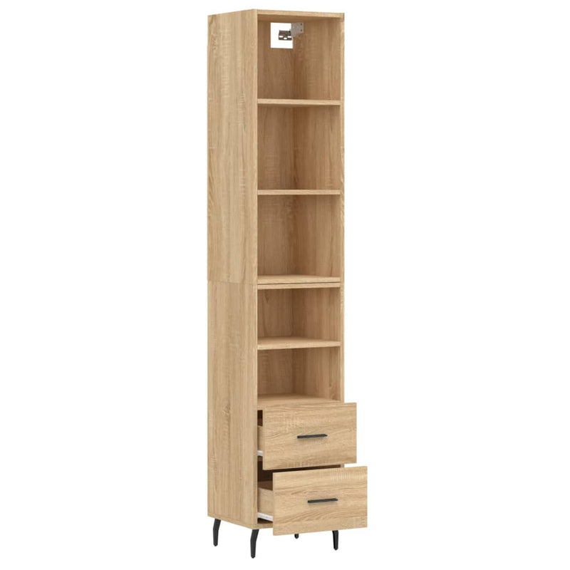 Highboard sonoma eik 34,5x34x180 cm konstruert tre