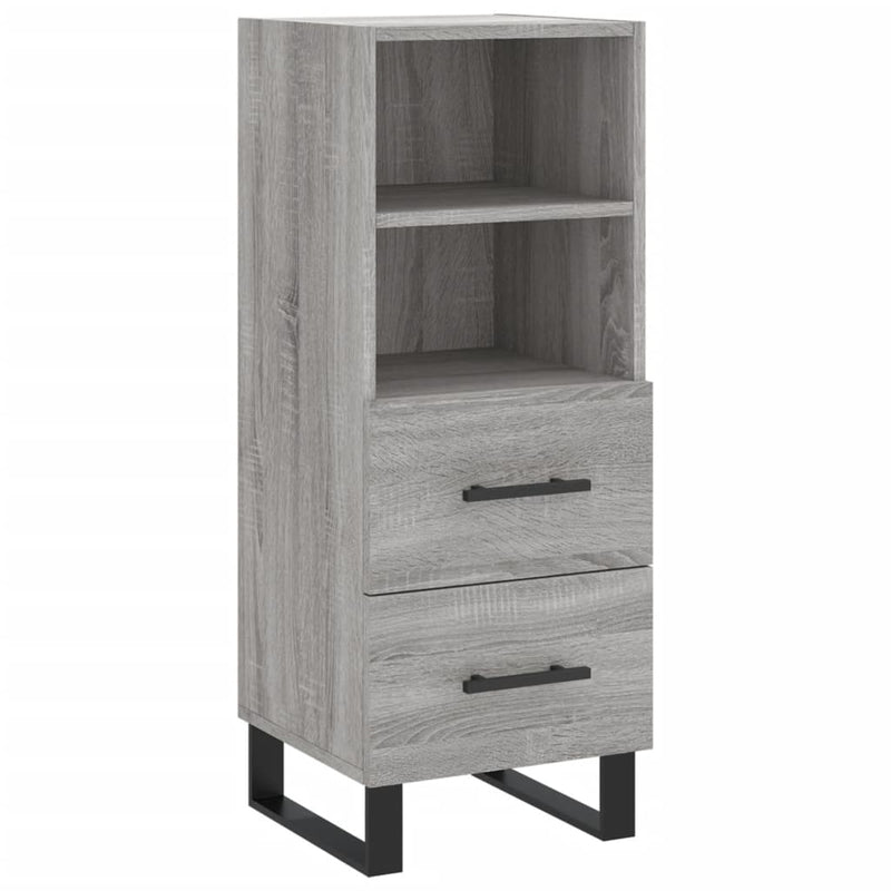 Highboard grå sonoma 34,5x34x180 cm konstruert tre