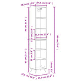 Highboard høyglans hvit 34,5x32,5x180 cm konstruert tre