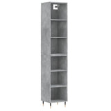 Highboard betonggrå 34,5x32,5x180 cm konstruert tre