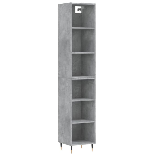 Highboard betonggrå 34,5x32,5x180 cm konstruert tre