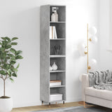 Highboard betonggrå 34,5x32,5x180 cm konstruert tre