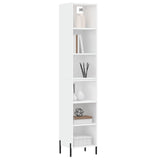 Highboard hvit 34,5x32,5x180 cm konstruert tre