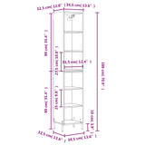 Highboard hvit 34,5x32,5x180 cm konstruert tre