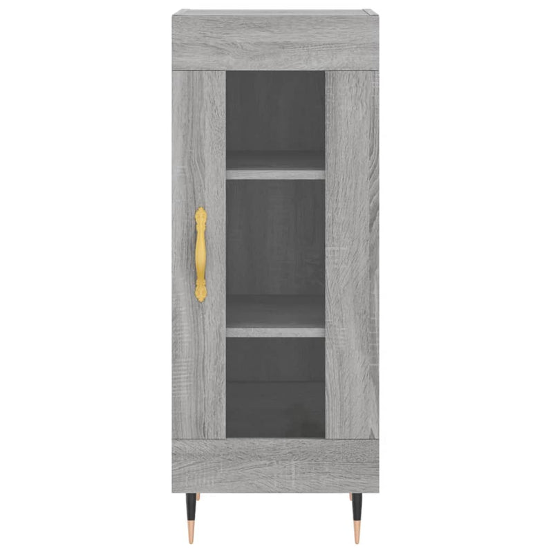 Highboard grå sonoma 34,5x34x180 cm konstruert tre