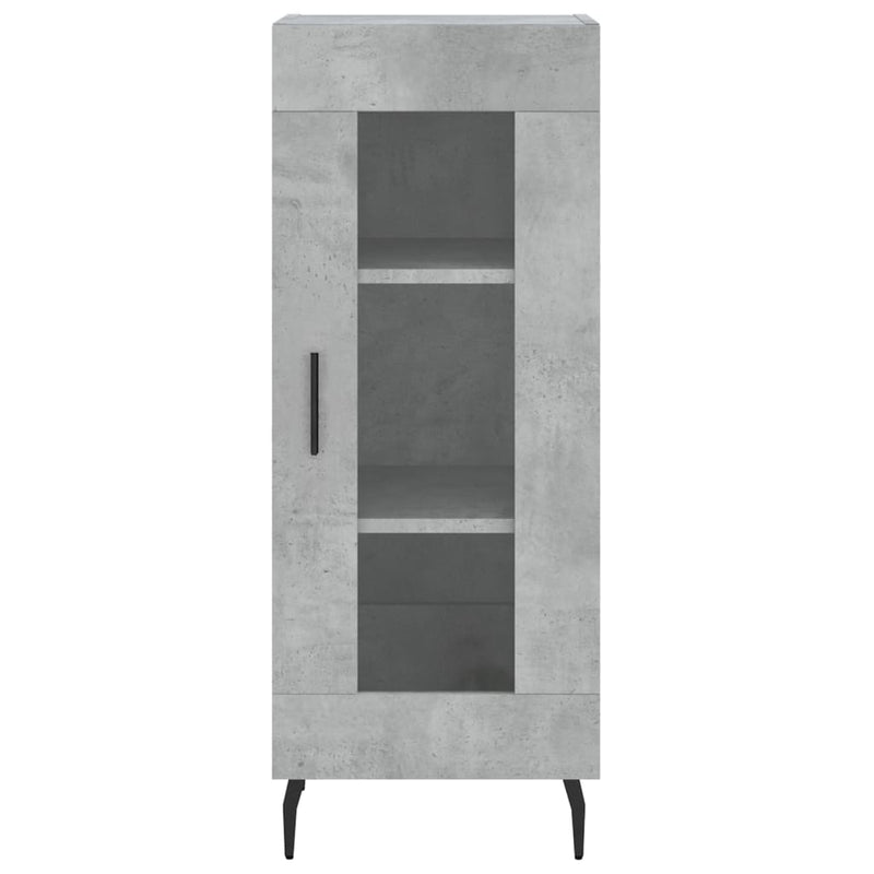 Highboard betonggrå 34,5x34x180 cm konstruert tre